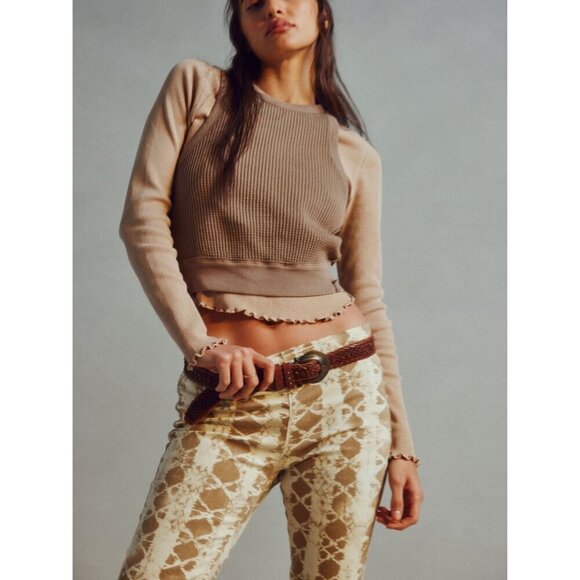 FREE PEOPLE We The Free Easy Does It Tee T-shirt Top/ Cuban Sand NEW! - Picture 6 of 9